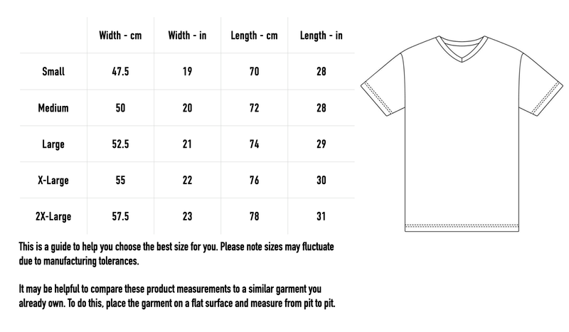 Size chart for Hot Milk 2026 Football Shirt